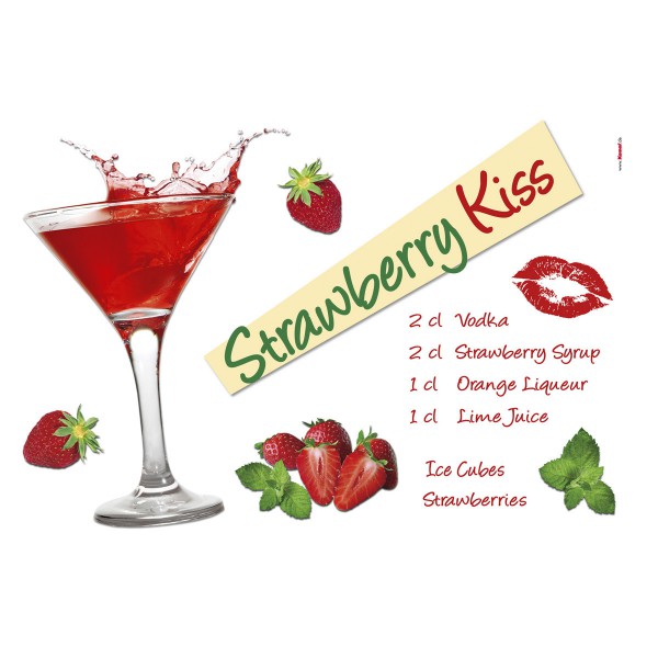 Naklejka Komar 17711 Strawberry Kiss  | (100 x 70 cm) - Sklep z Naklejkami ściennymi Tapetydekoracje.pl