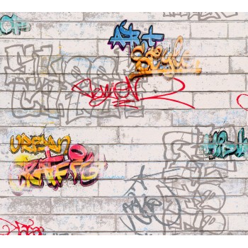Tapeta Młodzieżowa Ceglany Mur z Graffiti AS-Creation AS935611 - Sklep z Tapetami na ścianę Tapetydekoracje.pl