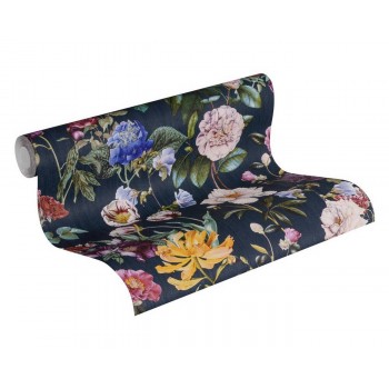 Tapeta Wiosenne Kwiaty na Czarnym Tle AS-Creation AS373364 - Sklep z Tapetami na ścianę Tapetydekoracje.pl