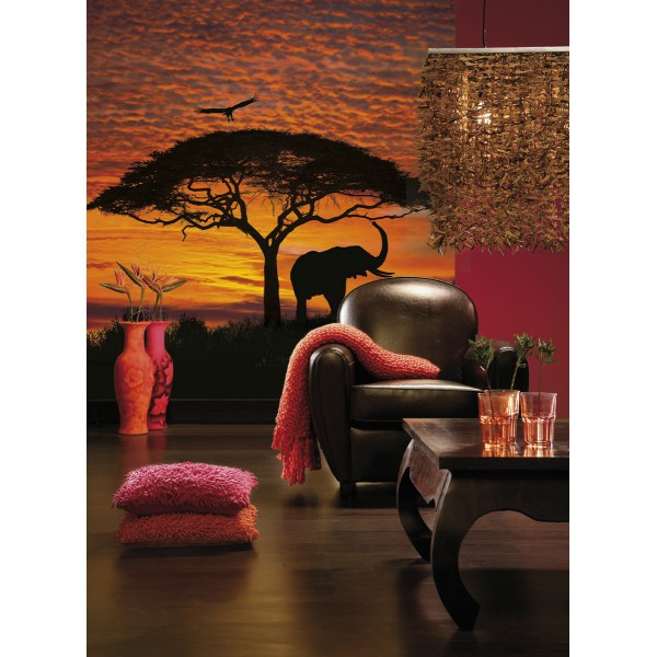 Fototapeta Wschód Słońca w Afryce Komar 4-501 African Sunset (194 x 270 cm) - Sklep z Fototapetami na ścianęTapetydekoracje.pl