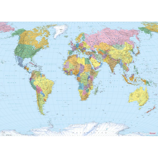 Fototapeta Mapa Świata Komar 4-050  (270 x 188 cm) - Sklep z Fototapetami na ścianęTapetydekoracje.pl