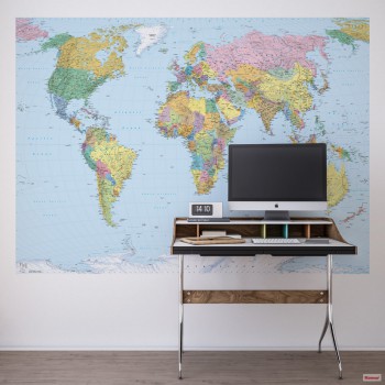 Fototapeta Mapa Świata Komar 4-050  (270 x 188 cm) - Sklep z Fototapetami na ścianęTapetydekoracje.pl