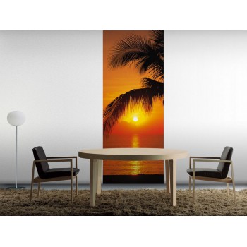 Fototapeta Komar 2-1255 Palmy Beach Sunrise (92 x 220 cm) - Sklep z Fototapetami na ścianęTapetydekoracje.pl