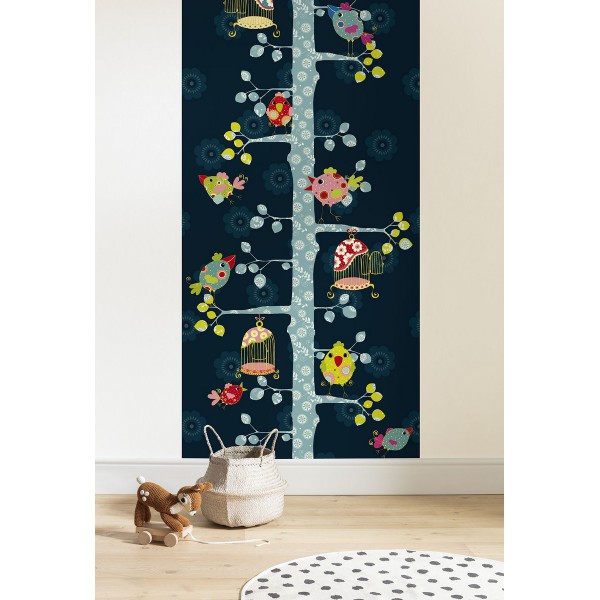 Fototapeta Drzewko z Ptakami  Komar 2-1715 LS My Size (92 x 220 cm) - Sklep z Fototapetami na ścianęTapetydekoracje.pl