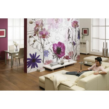 Fototapeta Kwiaty Fioletowe Komar 8-887 Purple (368 x 254 cm) - Sklep z Fototapetami na ścianęTapetydekoracje.pl