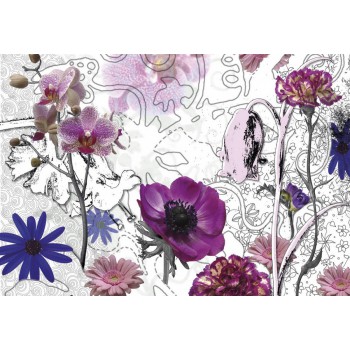 Fototapeta Kwiaty Fioletowe Komar 8-887 Purple (368 x 254 cm) - Sklep z Fototapetami na ścianęTapetydekoracje.pl