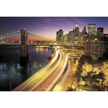 Fototapeta Miasto Nowy Jork Ulica Nocą Komar 8-516 NYC Lights (368 x 254 cm) - Sklep z Fototapetami na ścianęTapetydekoracje.pl
