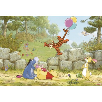 Fototapeta Kubuś Puchatek z Balonami Komar 8-460 Winnie Pooh Ballooning (368 x 254 cm) - Sklep z Fototapetami na ścianęTapetydek