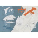 Fototapeta Gwiedne Wojny Plan Statków Komar 8-4001 Star Wars Technical Plan (368 x 254 cm) - Sklep z Fototapetami na ścianęTapet