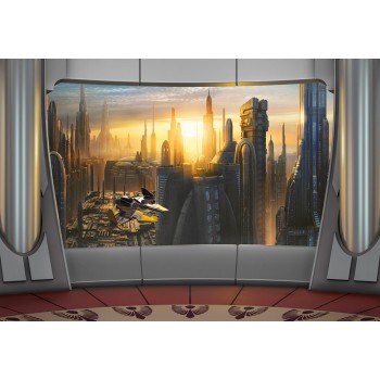 Fototapeta Gwiezdne Wojny Coruscant z Okna Komar 8-483 Star Wars Coruscant View (368 x 254 cm) - Sklep z Fototapetami na ścianęT