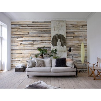 Fototapeta Ściana Drewniana Biała Komar 8-920 Whitewashed Wood (368 x 254 cm) - Sklep z Fototapetami na ścianęTapetydekoracje.pl