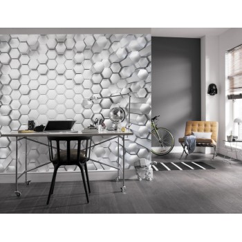 Fototapeta 3D Geometryczne Figury Komar 8-206 Titanium (368 x 254 cm) - Sklep z Fototapetami na ścianęTapetydekoracje.pl