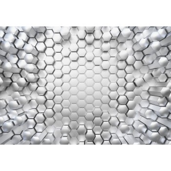 Fototapeta 3D Geometryczne Figury Komar 8-206 Titanium (368 x 254 cm) - Sklep z Fototapetami na ścianęTapetydekoracje.pl