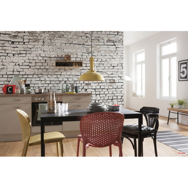 Fototapeta Cegła Biała Ściana Komar 8-881 White Brick (368 x 254 cm) - Sklep z Fototapetami na ścianęTapetydekoracje.pl