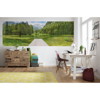 Fototapeta Jezioro Zielone Komar 4-538 Green Lake (368 x 127 cm) - Sklep z Fototapetami na ścianęTapetydekoracje.pl