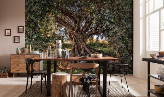 Stylowa fototapeta drzewa w ogrodzie